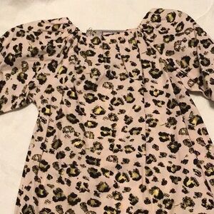 NWT Pink Leopard Print Peasant Dress Size 5